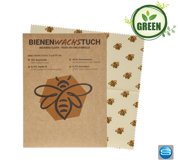 Bienenwachstuch mit eigenem Logo schmücken