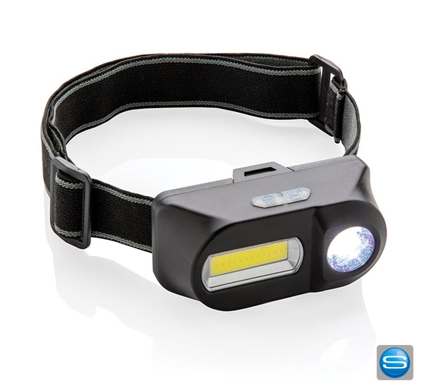 COB-und-LED-Stirnlampe-mit-logo COB und LED Stirnlampe als Werbeartikel