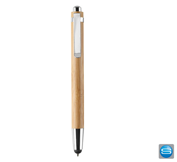 Kugelschreiber aus Bambus mit zusätzlichem Touchpen als Werbeartikel