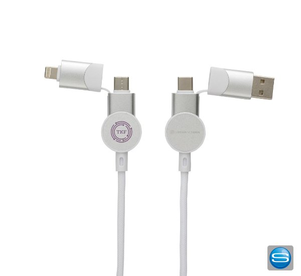 Oakland 6-in-1 Fast-Charging Kabel mit Ihrem Firmenlogo bedruckt