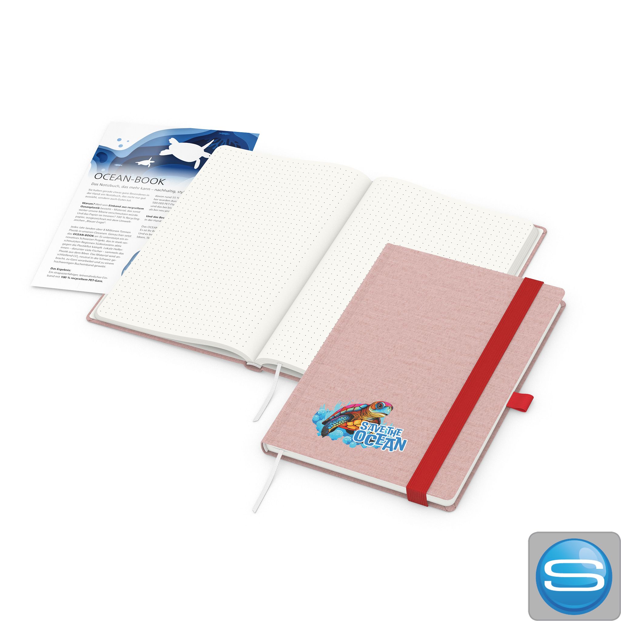 Nachhaltiges Notizbuch DIN A5 aus rPET als individuelles Werbegeschenk