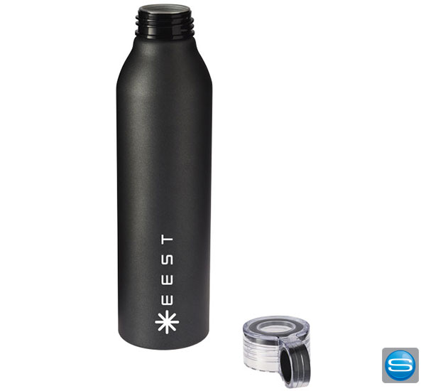 Alu Trinkflasche 800 Ml Mit Karabiner & Gravur – Sportflasche Schwarz, Perfekt Für Unterwegs