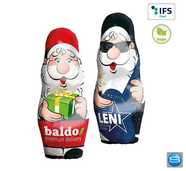 midi-schoko-weihnachtsmann-mit-logo-bedrucken-als-werbeartikel Schoko Weihnachtsmann mit individueller Bedruckung