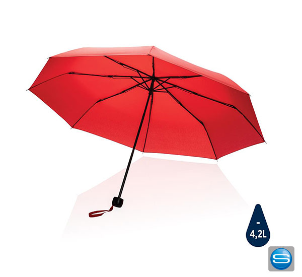 Aware™ Mini Schirm aus RPET mit Logodruck