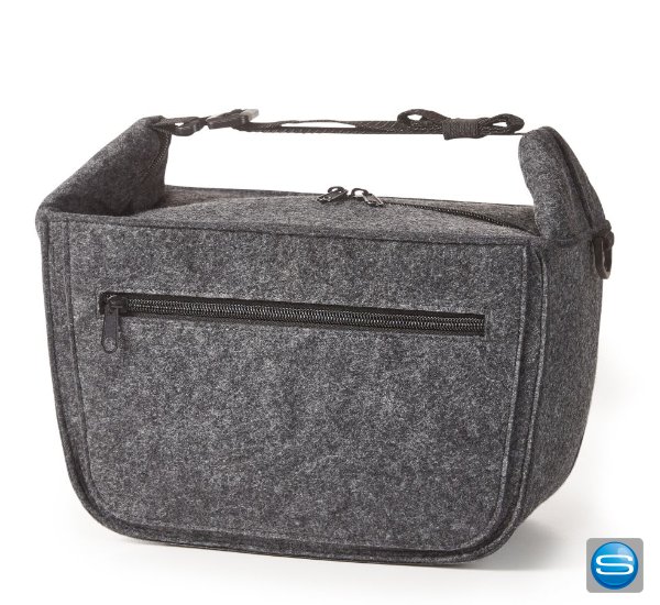 Lunchbag aus Filz mit Halterung fürs Fahrrad