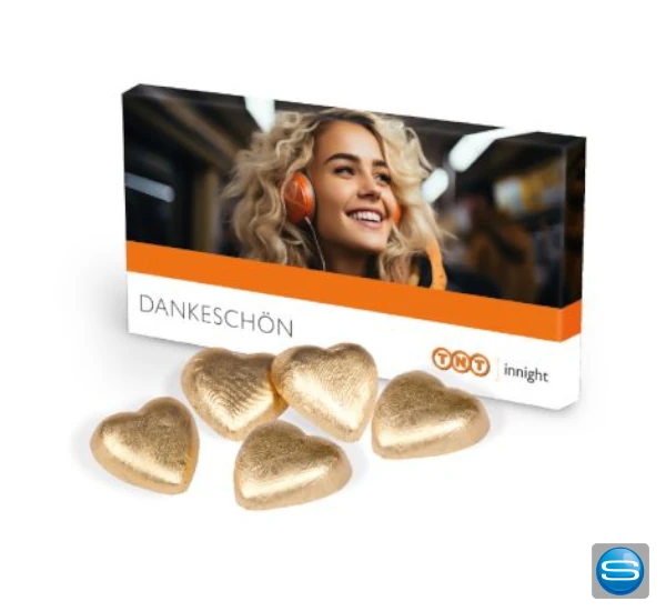 Lindt Schokoladen Herzen in einer individuellen Präsentbox 