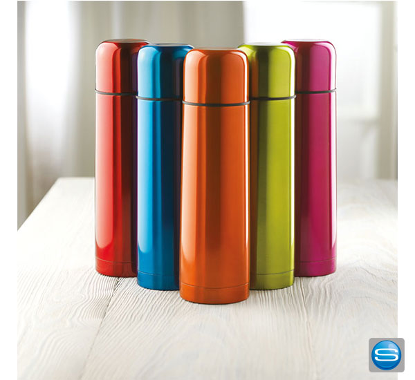 farbige-werbeflasche Gravierbare Thermosflasche als Werbegeschenk