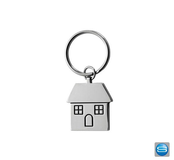 schluesselanhaenger-haus-gravieren Schlüsselring mit Häuschen als Werbemittel