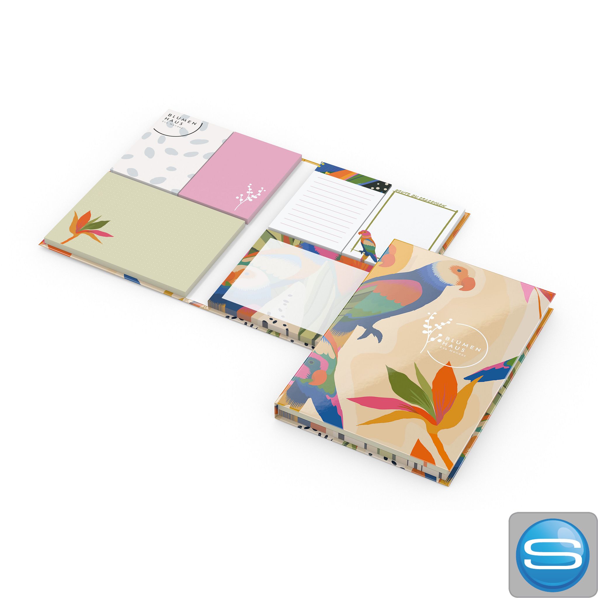 Haftnotiz-Set Monaco Hardcover bedruckt