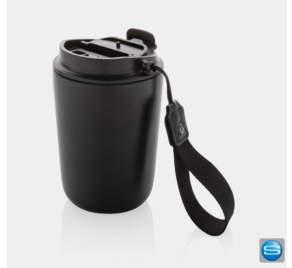 Kaffeebecher mit Handschlaufe perfekt als Werbegeschenk Kaffeebecher mit Handschlaufe perfekt als Werbegeschenk