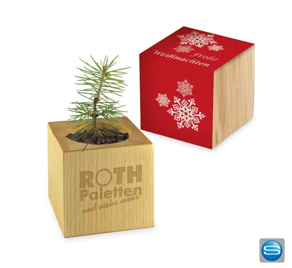 Pflanz-Holz Weihnachten mit Ihrem Logo veredeln