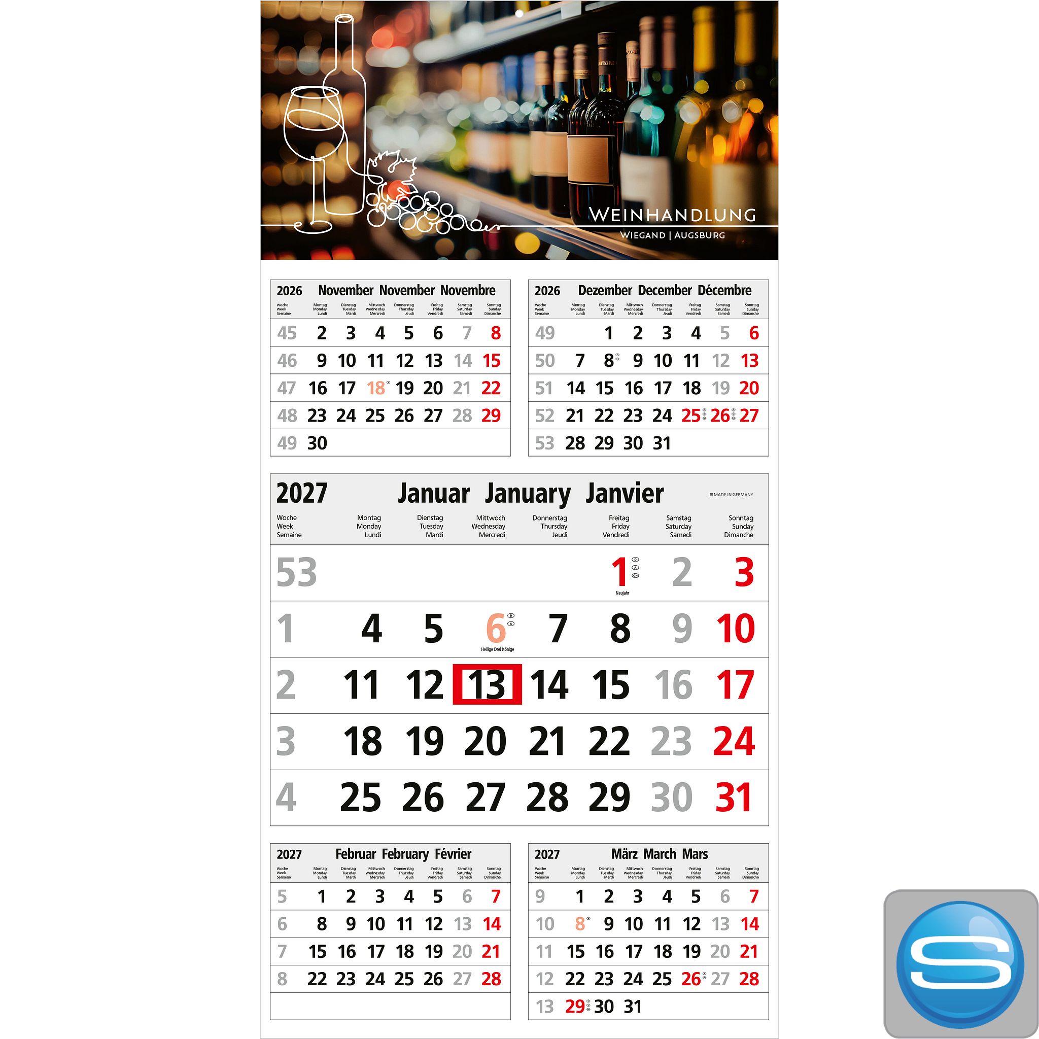 5-Monatskalender Commerce 5 Post A EXPRESS bedrucken