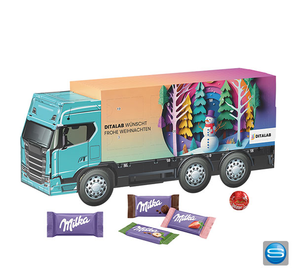 Adventskalender LKW Long mit individueller Bedruckung