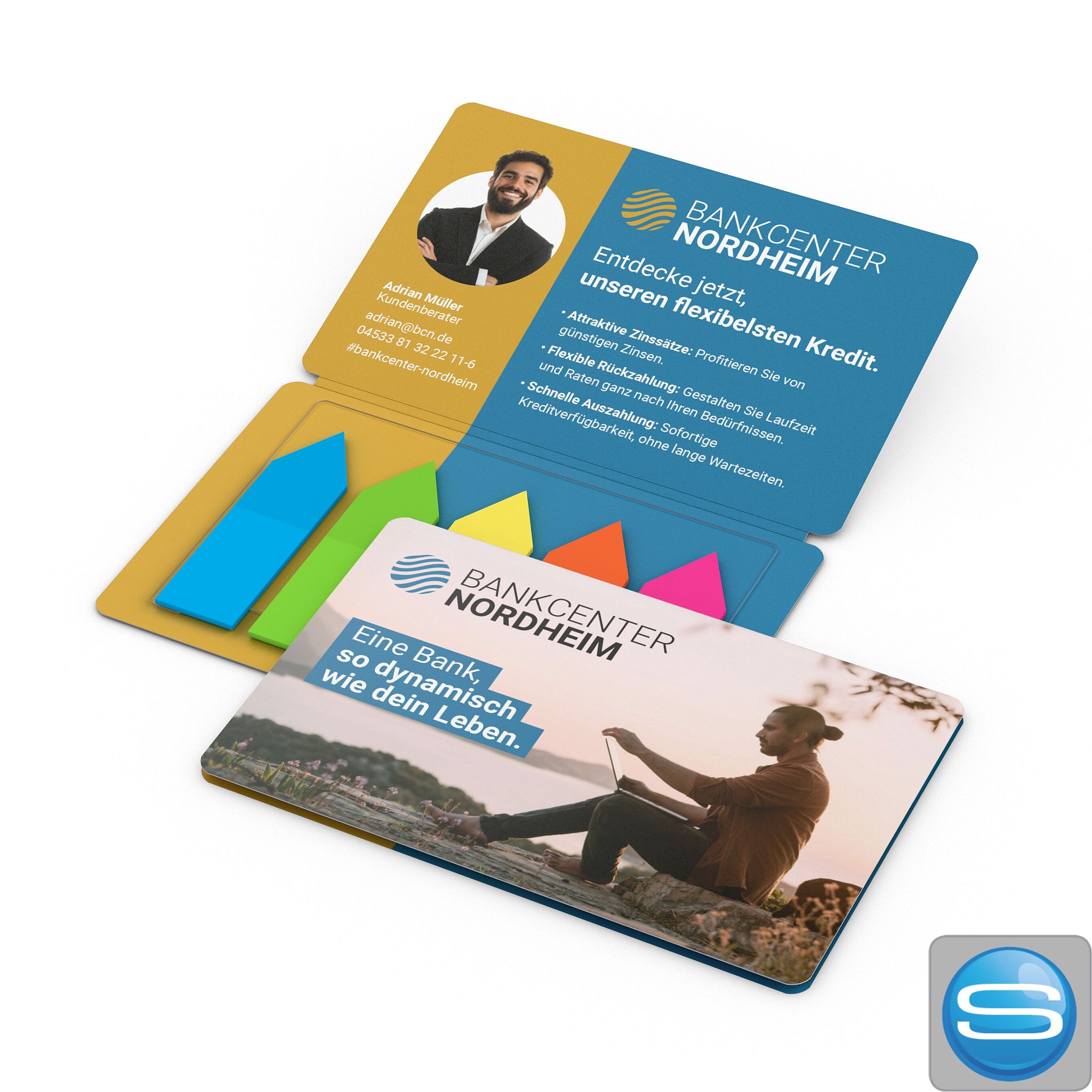 Haftmarker-Set Multi-Card Scheckkartenformat bedruckt