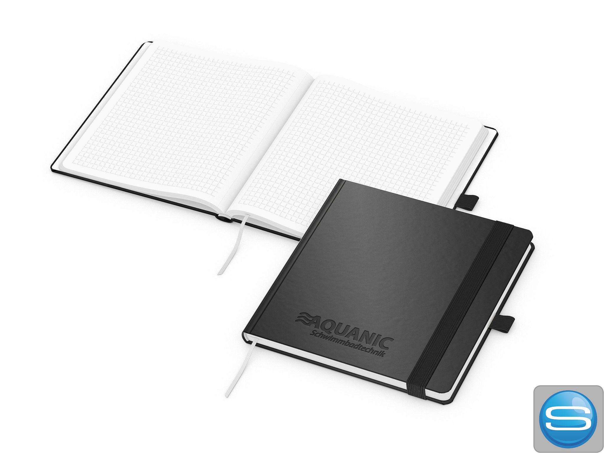 Notizbuch Hardcover quadratisch mit Logodruck