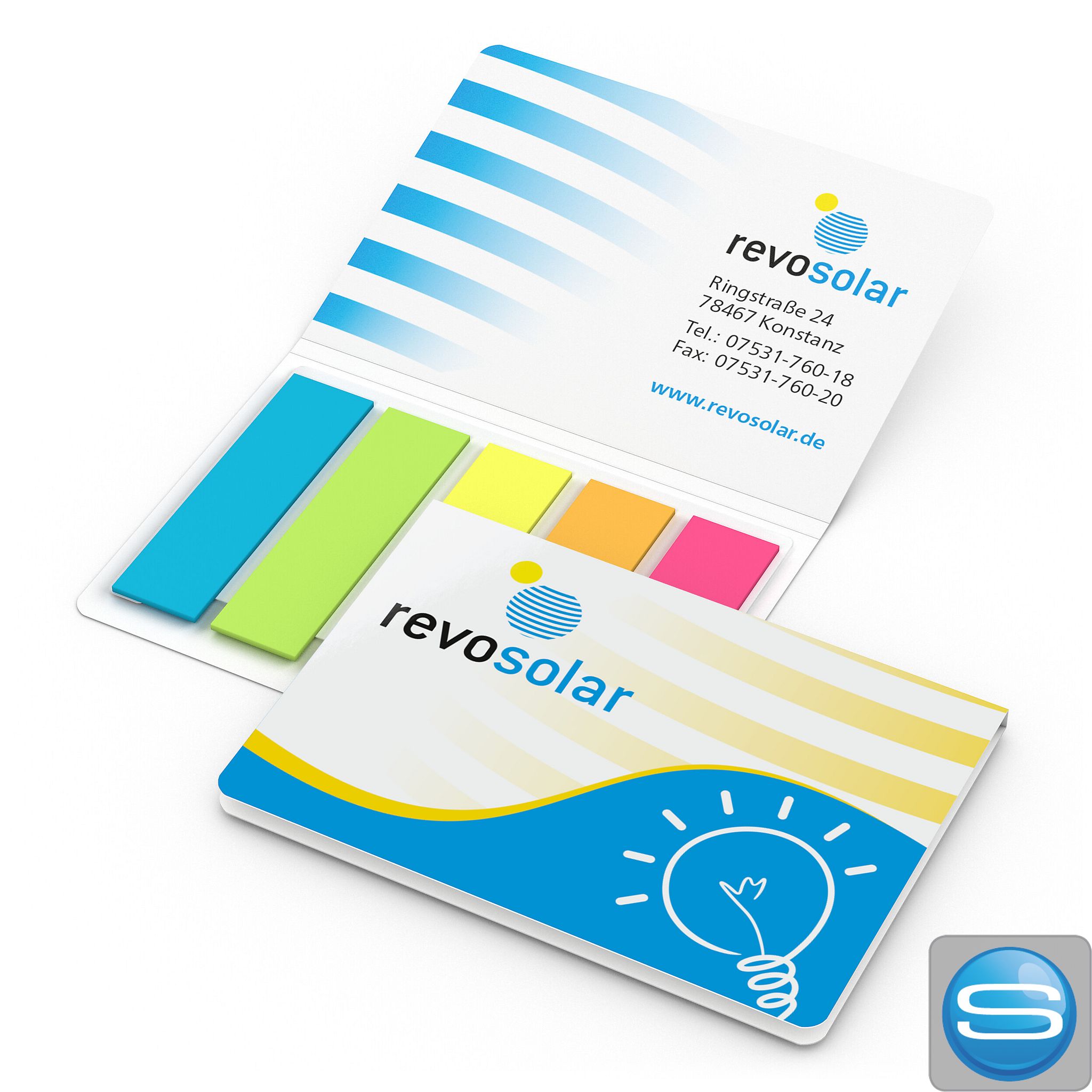 Haftmarker-Set Memo-Card bedruckt als Streuartikel