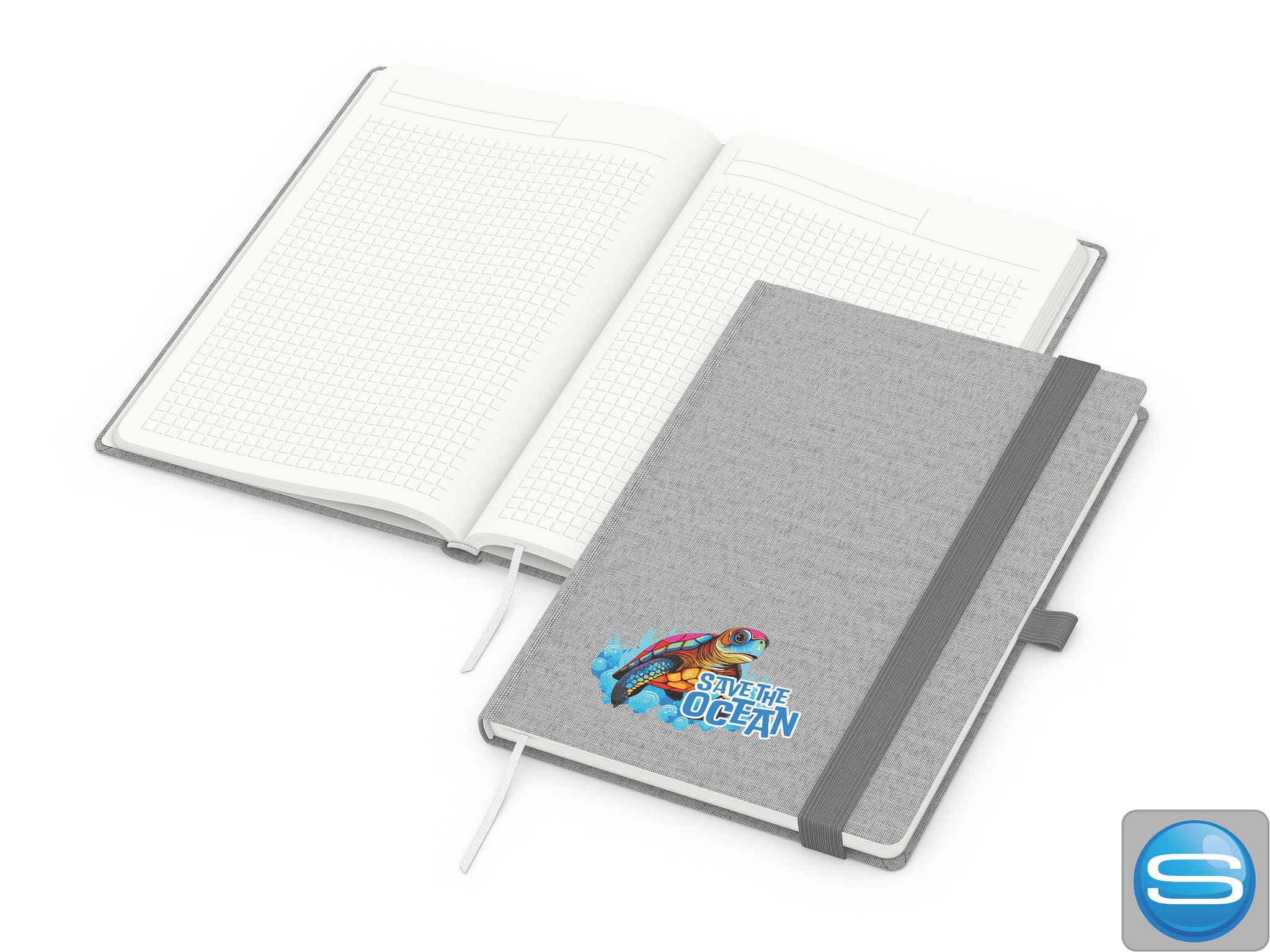 Recycling-Notizbuch Ocean-Book mit individuellem Logodruck