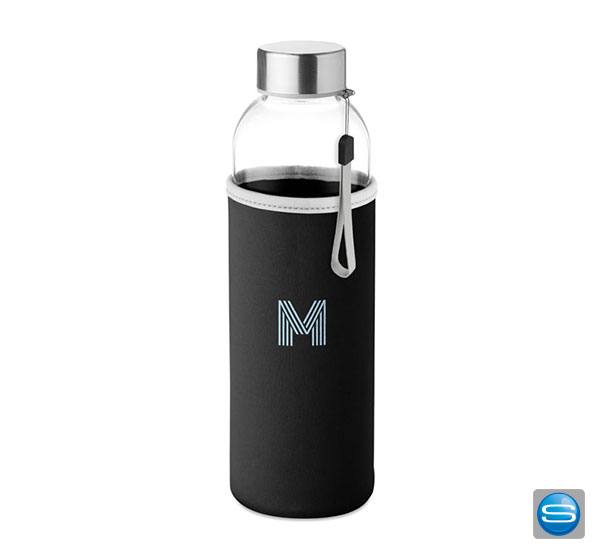 glastrinkflasche-mit-neopren-schutz-als-werbeartikel-mit-logodruck-schwarz