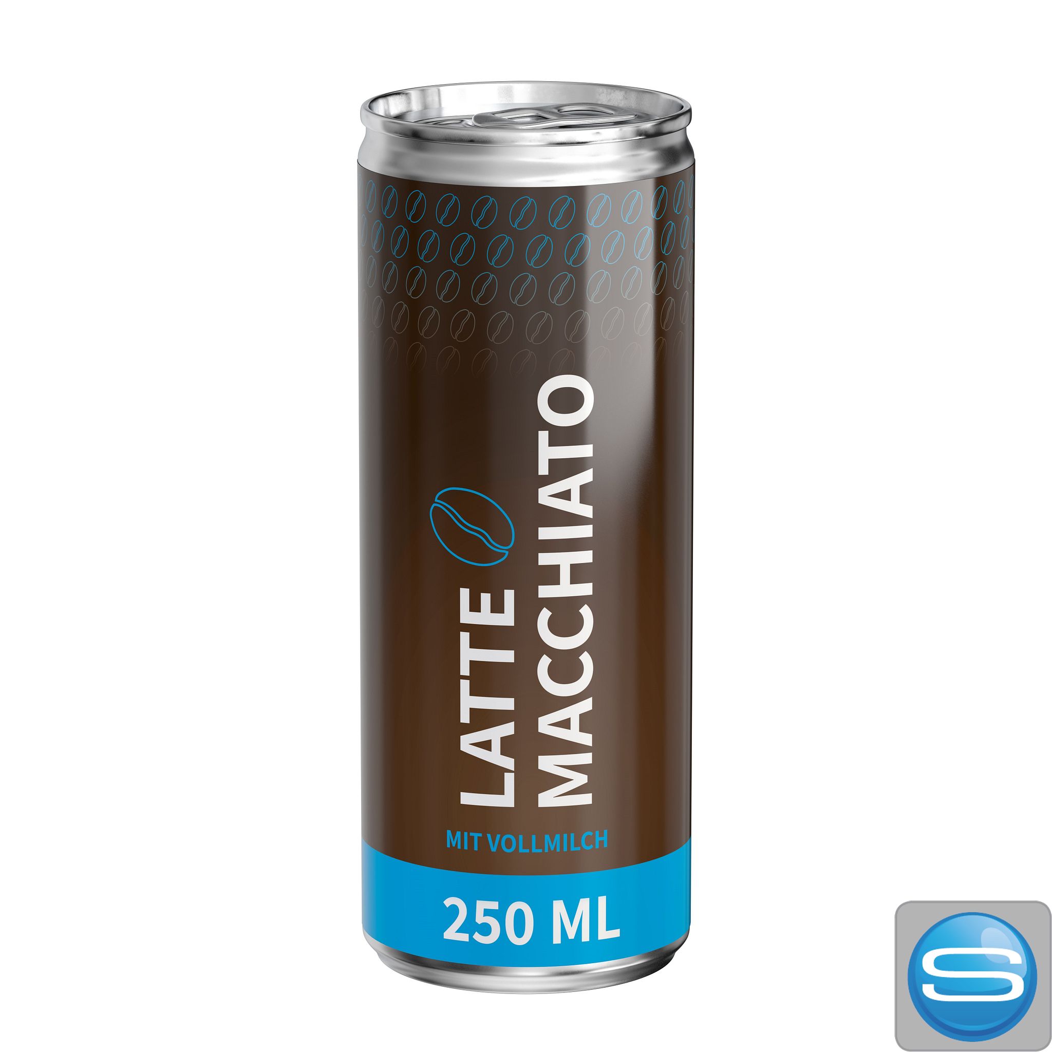 Latte Macchiato 250ml Alu-Dose mit Logo bedrucken