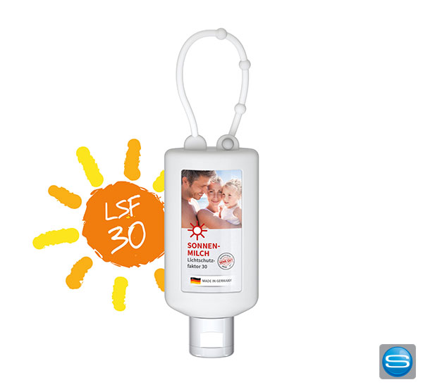 sonnenmilch-mit-logo 50ml Sonnenmilch LSF30 als Werbegeschenk