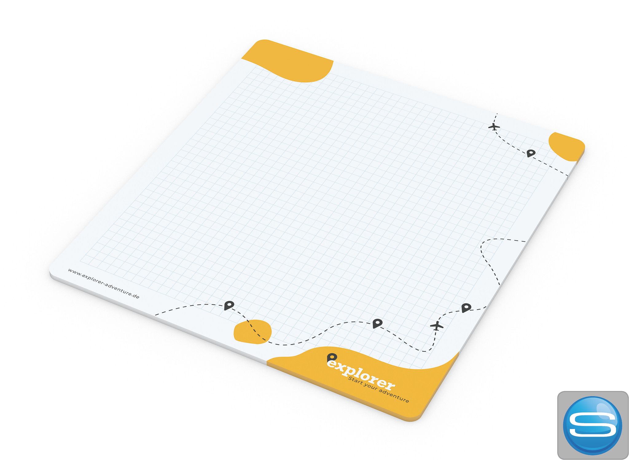 Haftnotiz-Mousepad, extra groß, individuell bedruckbar als Werbeartikel
