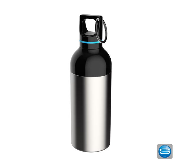 Trinkflasche in Farbkombi mit Logo