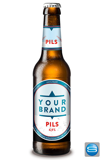 Vulkan Craft-Bier Flasche mit Logodruck als Werbegeschenk
