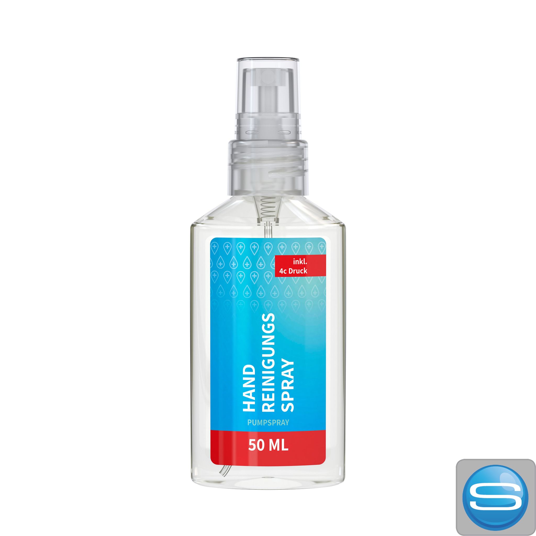 Handreinigungsspray 50 ml square pump bottle