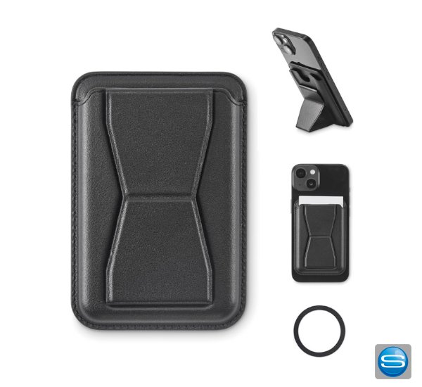 Ausklappbarer Smartphone-Halter mit Kartenfach Ausklappbarer Smartphone-Halter mit Kartenfach