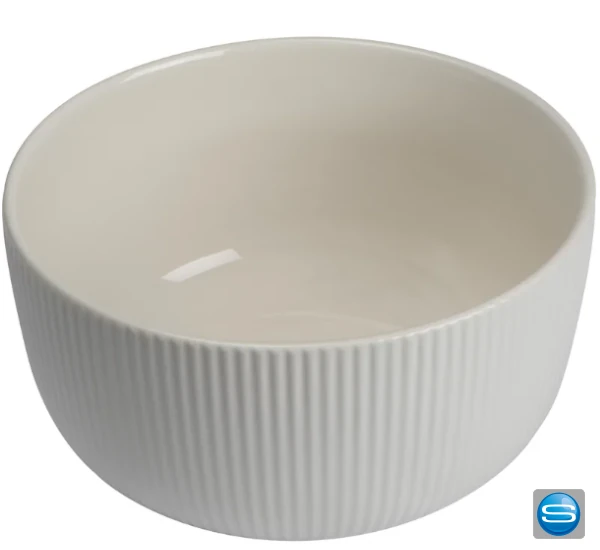 Keramikschale 550 ml mit geriffeltem Design und Logodruck
