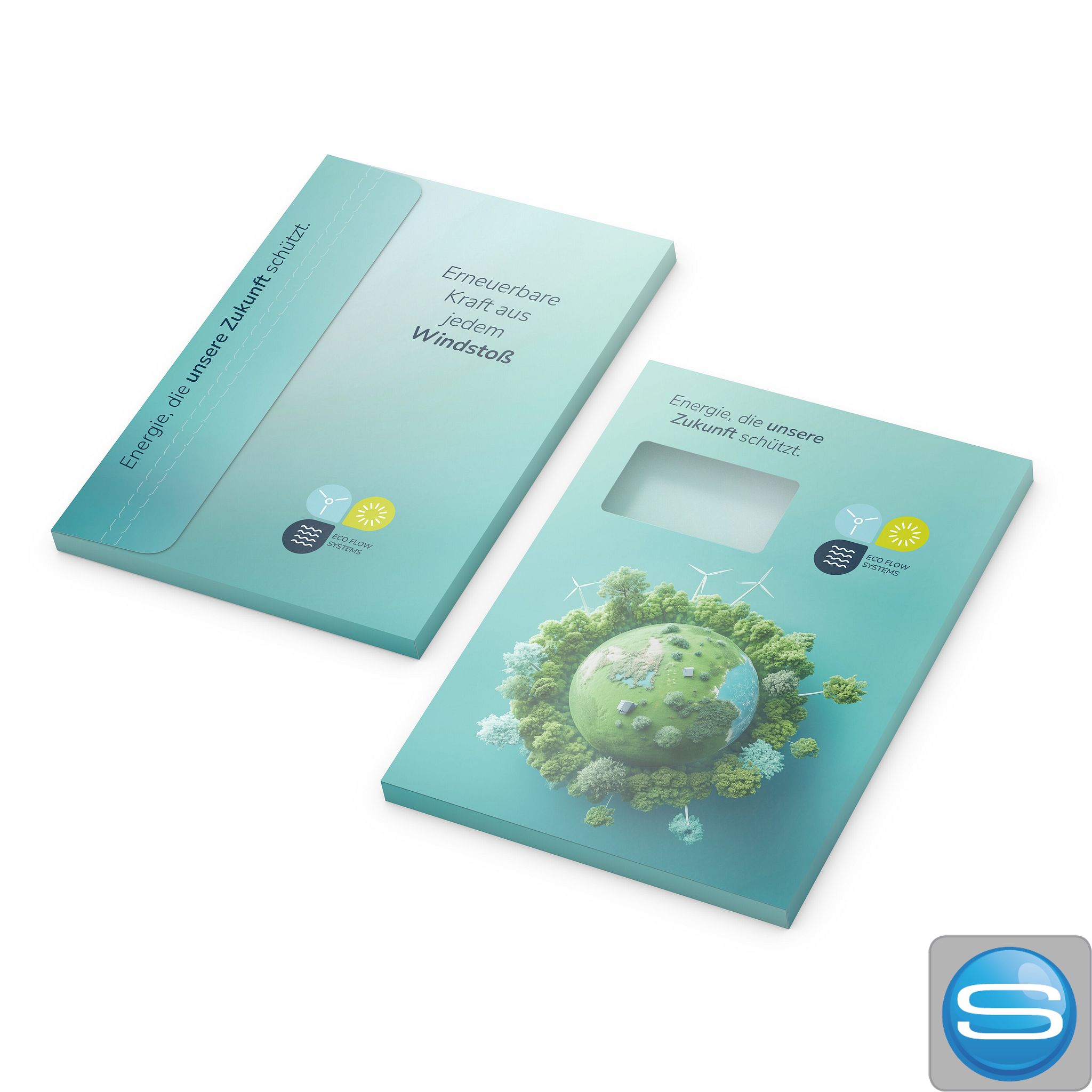 Versandmappe Recycling A4 mit Haftklebestreifen individuell bedruckt