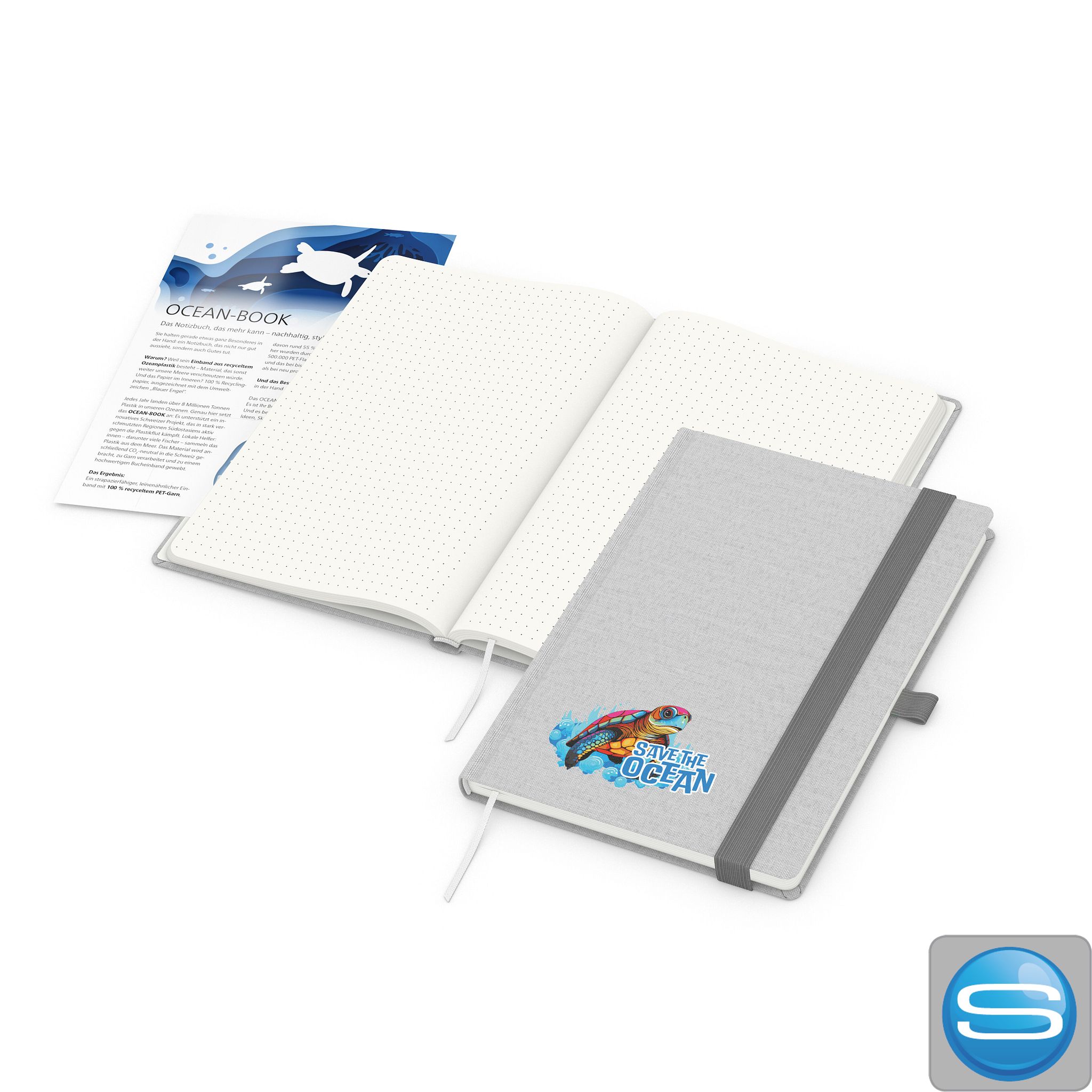 Notizbuch Ocean-Book aus rPET als Werbegeschenk