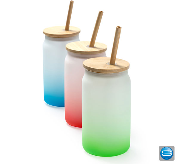 Borosilikatglas mit Farbverlauf als Werbeträger