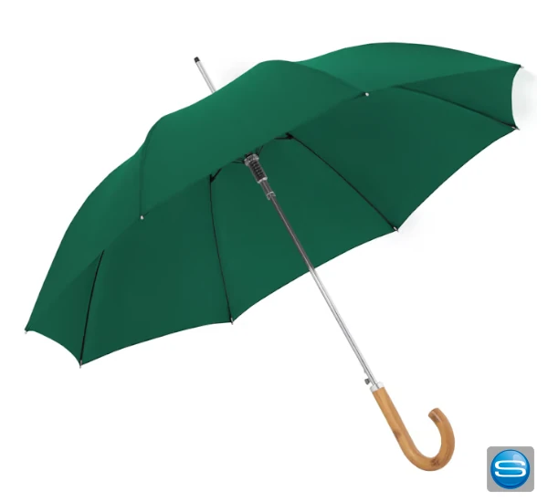 Stockschirm mit Holzgriff - Made in Austria als regionales Werbegeschenk