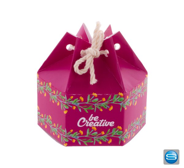 sechseckige Geschenkbox vollflächig bedrucken sechseckige Geschenkbox vollflächig bedrucken