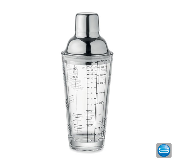 Cocktailshaker aus Glas als Werbeträger