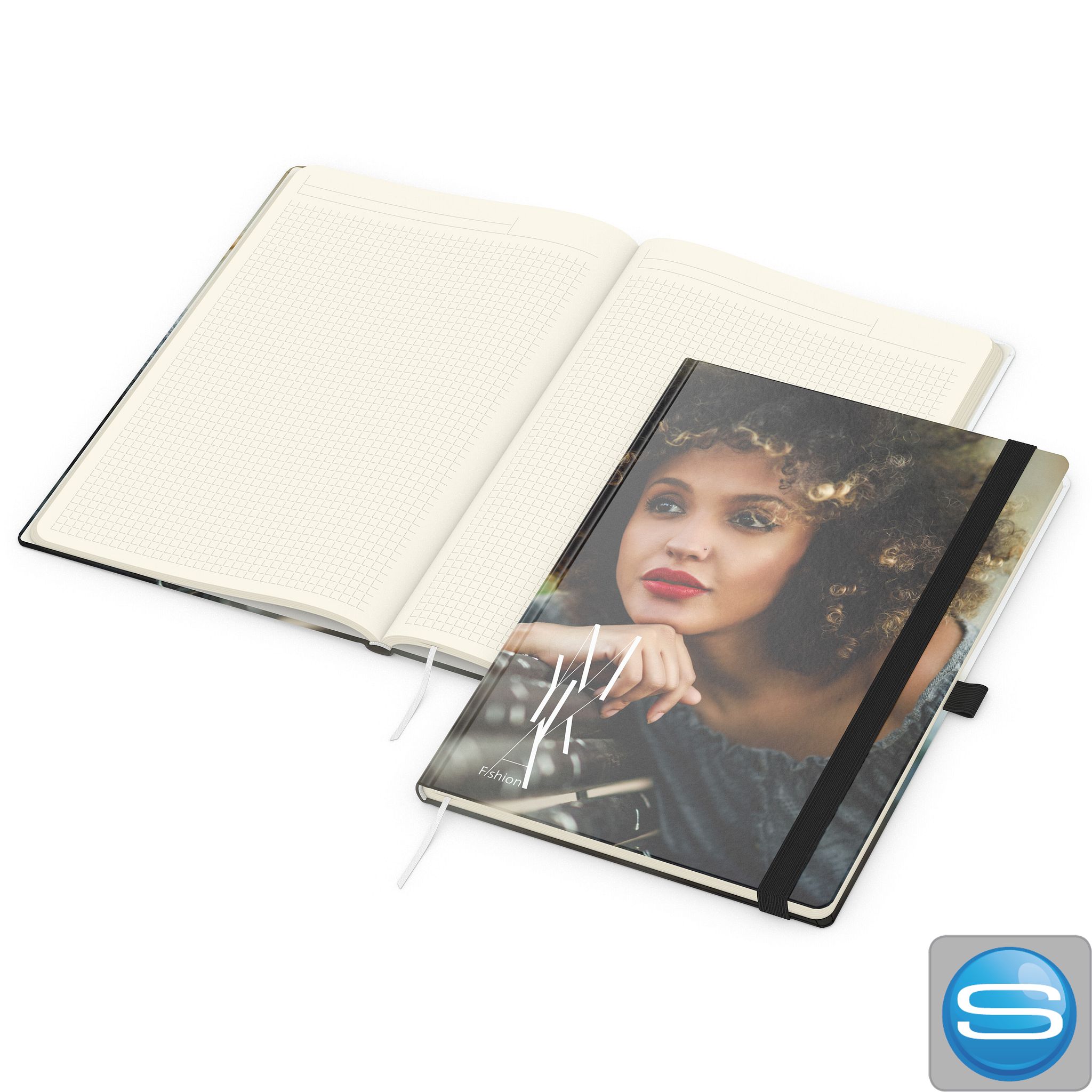 Hardcover-Notizbuch DIN A4 als Werbegeschenk mit vollflächigem 4C-Druck
