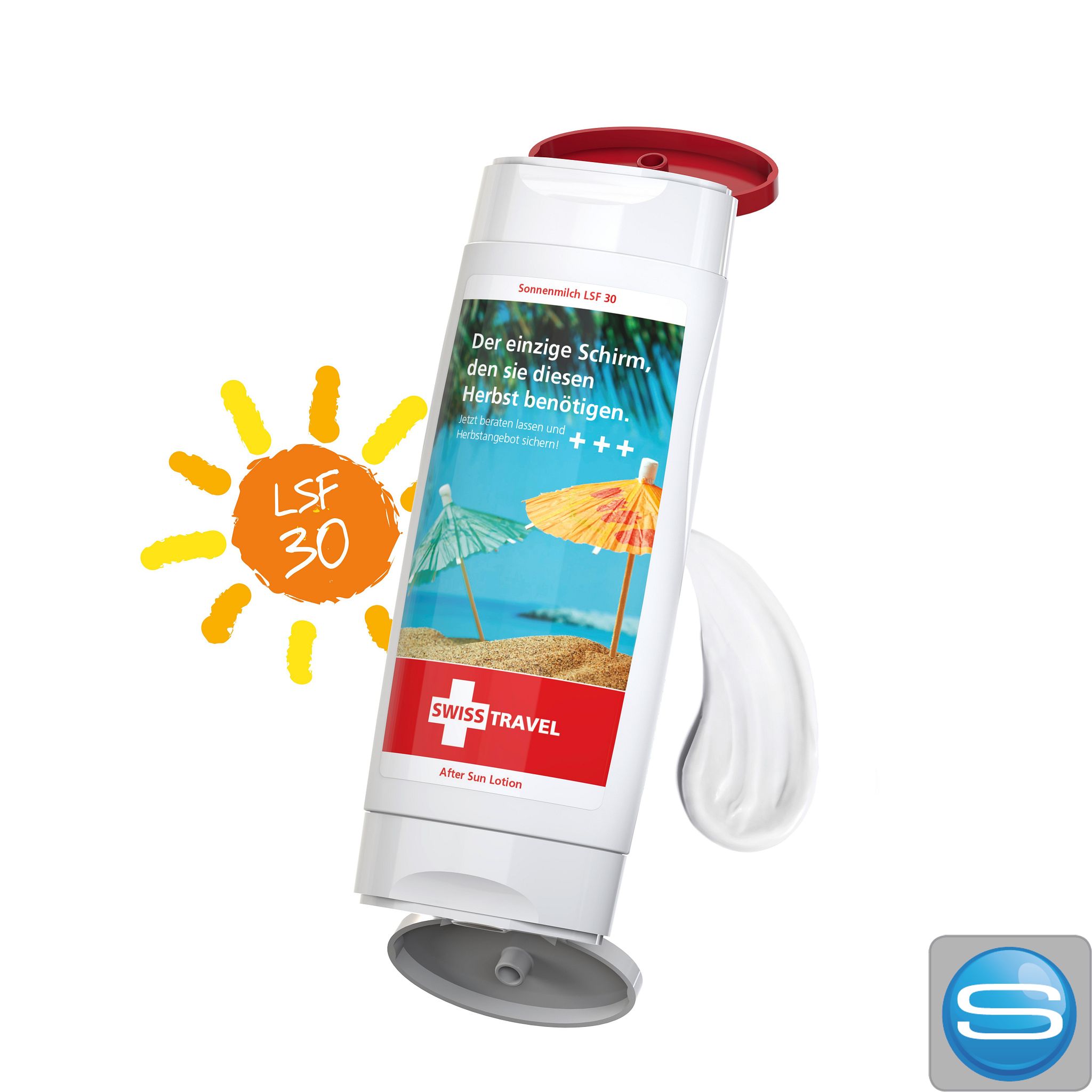 DuoPack Sonnenmilch LSF 30 + After Sun Lotion (2x50 ml) mit eigenem Logo bedruckbar