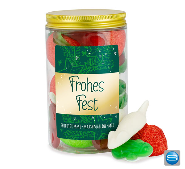 Geschenkdose Frohes Fest mit Ihrem Firmenzeichen