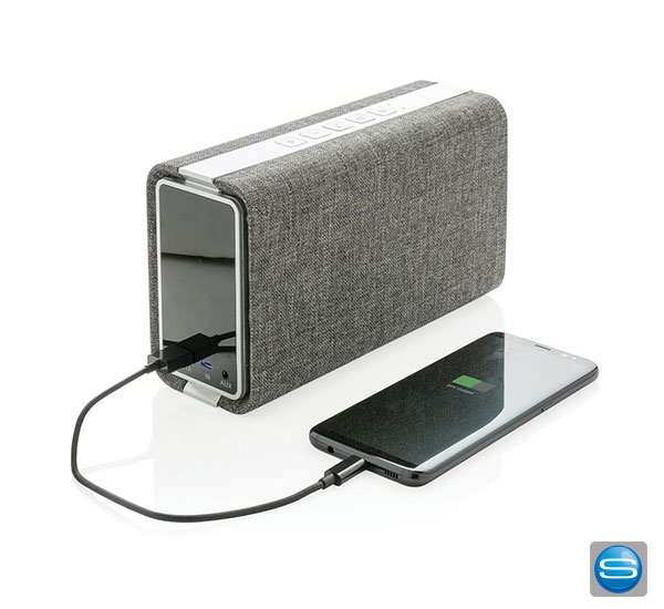 Wireless Laustprecher mit integrierter Powerbank als hochwertiger Werbeartikel