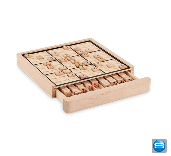 Sudoku-Brettspiel aus Holz mit Ihrer Werbebotschaft