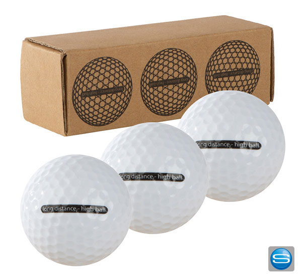 Golfballset 3-tlg. in umweltfreundlicher Verpackung als Werbeträger nutzen