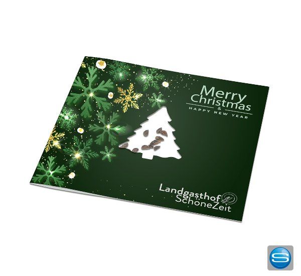 SamenKarte Tannenbaum als Werbeträger