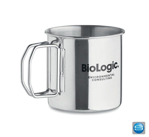 Becher mit klappbarem Griff individuell mit Ihrem Logo gravierbar